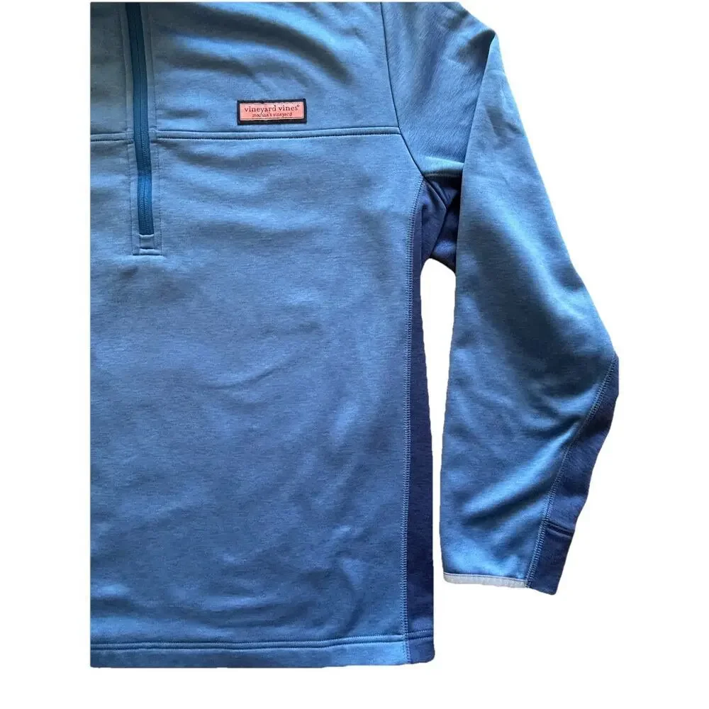 Vineyard Vines 1/4 Zip Pullover Men's Size Large Fleece Lined Jacket Blue